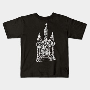 Dark and Gritty Church (white) Kids T-Shirt